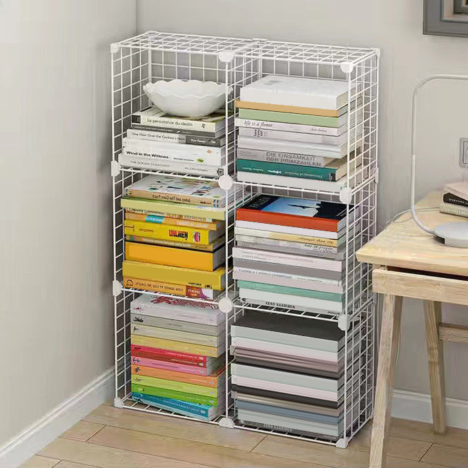 Contemporary Geometric Book Shelf 8.66" Wide Metal Shelf Bookcase