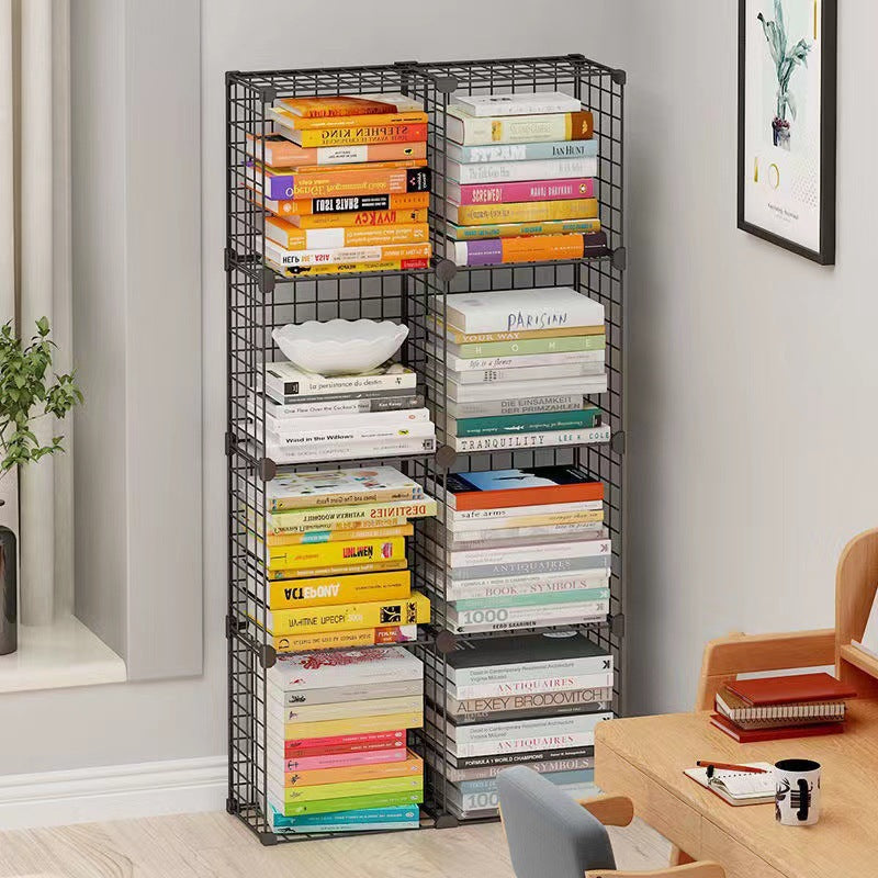 Contemporary Geometric Book Shelf 8.66" Wide Metal Shelf Bookcase