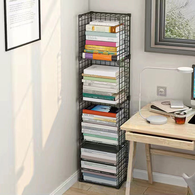 Contemporary Geometric Book Shelf 8.66" Wide Metal Shelf Bookcase