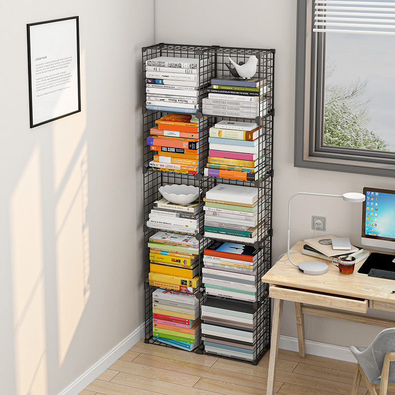 Contemporary Geometric Book Shelf 8.66" Wide Metal Shelf Bookcase