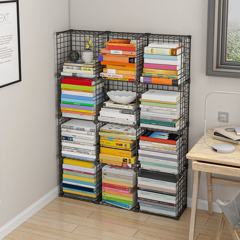 Contemporary Geometric Book Shelf 8.66" Wide Metal Shelf Bookcase