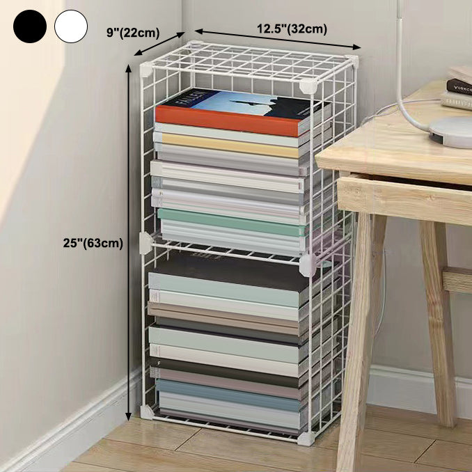 Contemporary Geometric Book Shelf 8.66" Wide Metal Shelf Bookcase