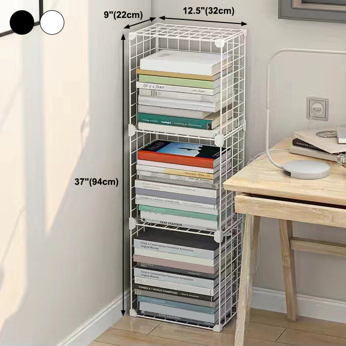 Contemporary Geometric Book Shelf 8.66" Wide Metal Shelf Bookcase