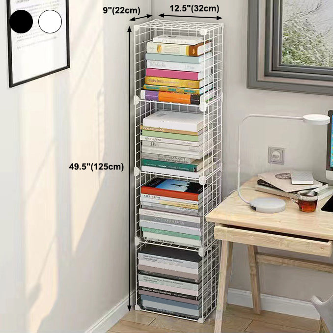 Contemporary Geometric Book Shelf 8.66" Wide Metal Shelf Bookcase