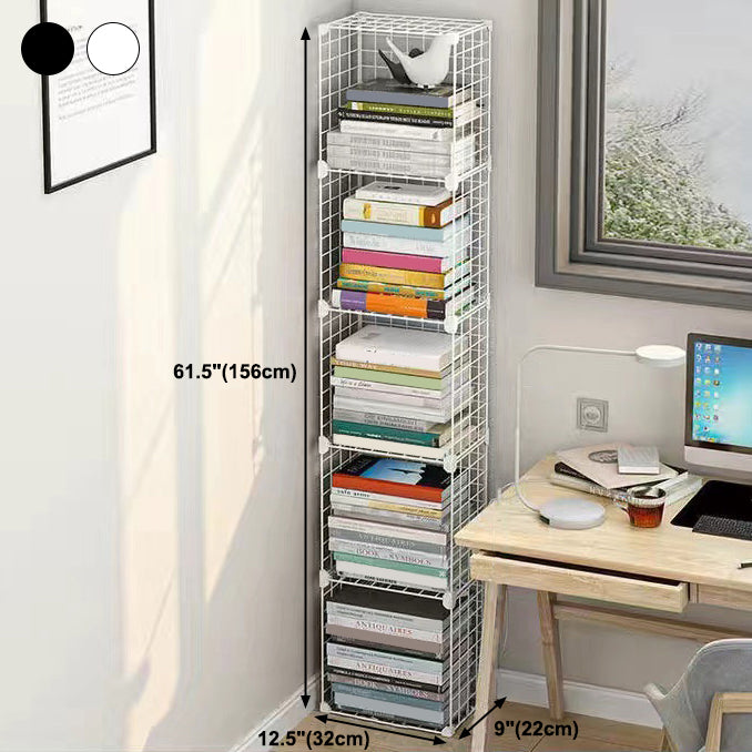 Contemporary Geometric Book Shelf 8.66" Wide Metal Shelf Bookcase