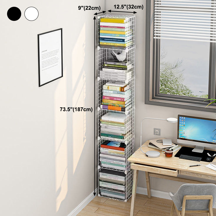 Contemporary Geometric Book Shelf 8.66" Wide Metal Shelf Bookcase