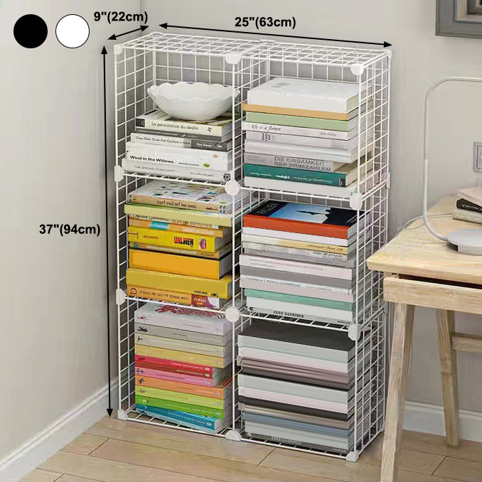 Contemporary Geometric Book Shelf 8.66" Wide Metal Shelf Bookcase