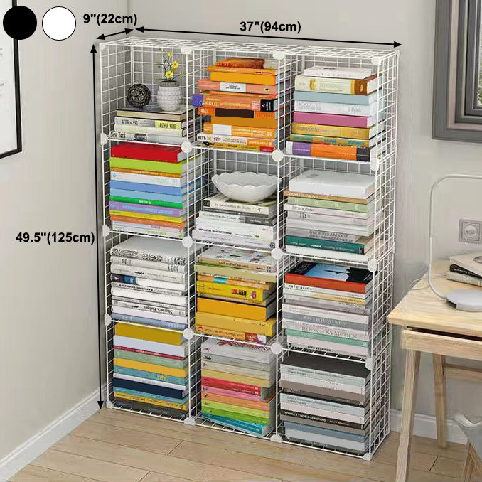 Contemporary Geometric Book Shelf 8.66" Wide Metal Shelf Bookcase