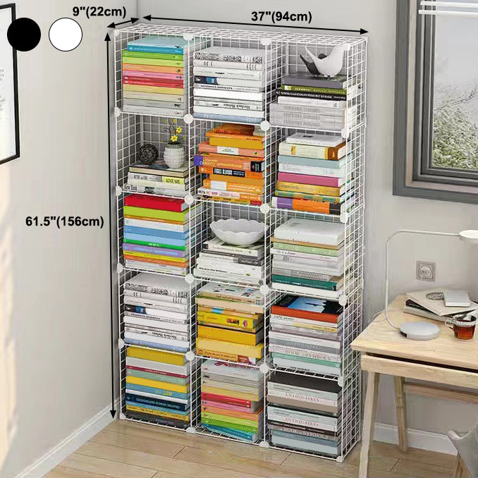 Contemporary Geometric Book Shelf 8.66" Wide Metal Shelf Bookcase