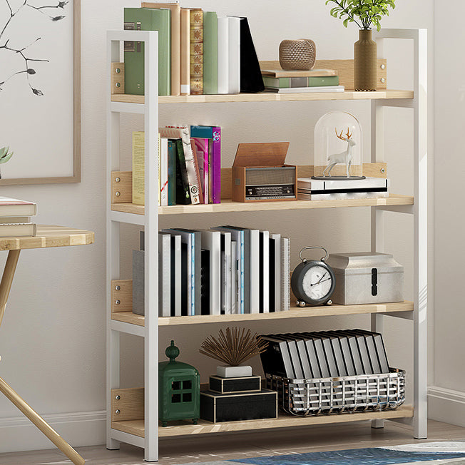 Open Multi-layer Bookshelf Modern Steel Wood Home Living Room Bookcase
