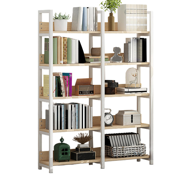 Open Multi-layer Bookshelf Modern Steel Wood Home Living Room Bookcase