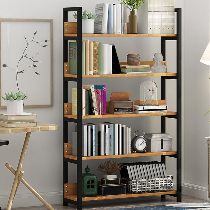 Open Multi-layer Bookshelf Modern Steel Wood Home Living Room Bookcase