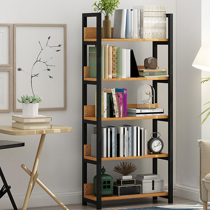 Open Multi-layer Bookshelf Modern Steel Wood Home Living Room Bookcase
