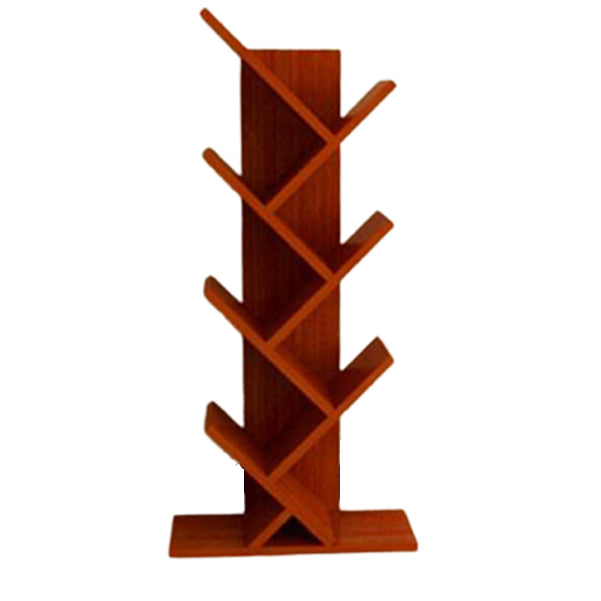 Modern Engineered Wood Bookcase Geometric Bookshelf for Living Room