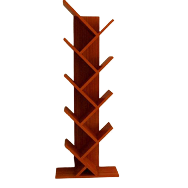 Modern Engineered Wood Bookcase Geometric Bookshelf for Living Room