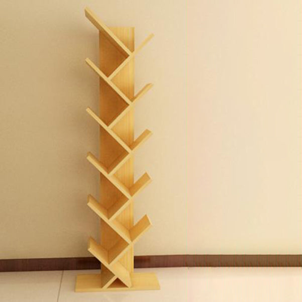 Modern Engineered Wood Bookcase Geometric Bookshelf for Living Room