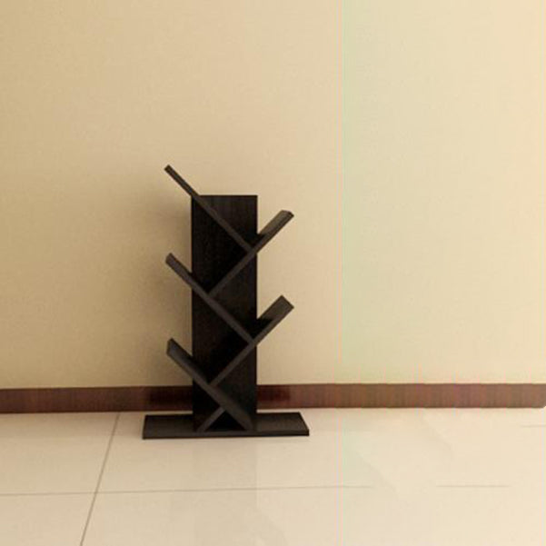 Modern Engineered Wood Bookcase Geometric Bookshelf for Living Room