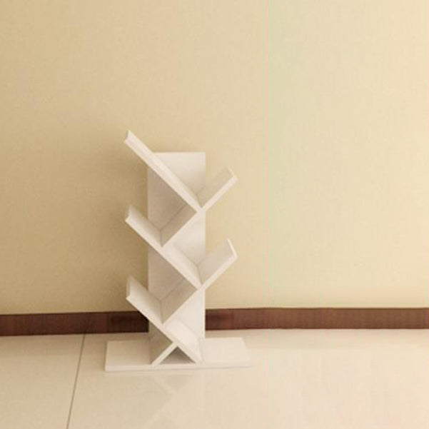 Modern Engineered Wood Bookcase Geometric Bookshelf for Living Room