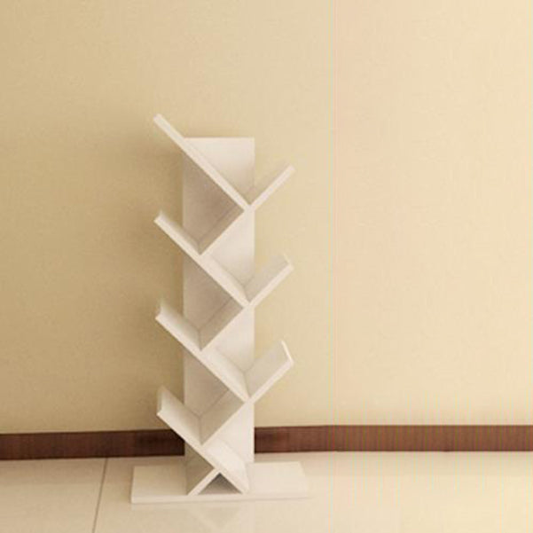 Modern Engineered Wood Bookcase Geometric Bookshelf for Living Room