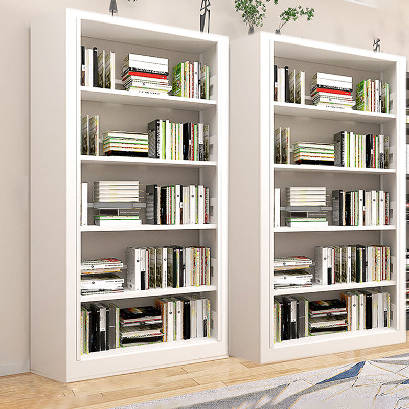Metal Open Back Bookshelf Modern Rectangle Standard Bookcase