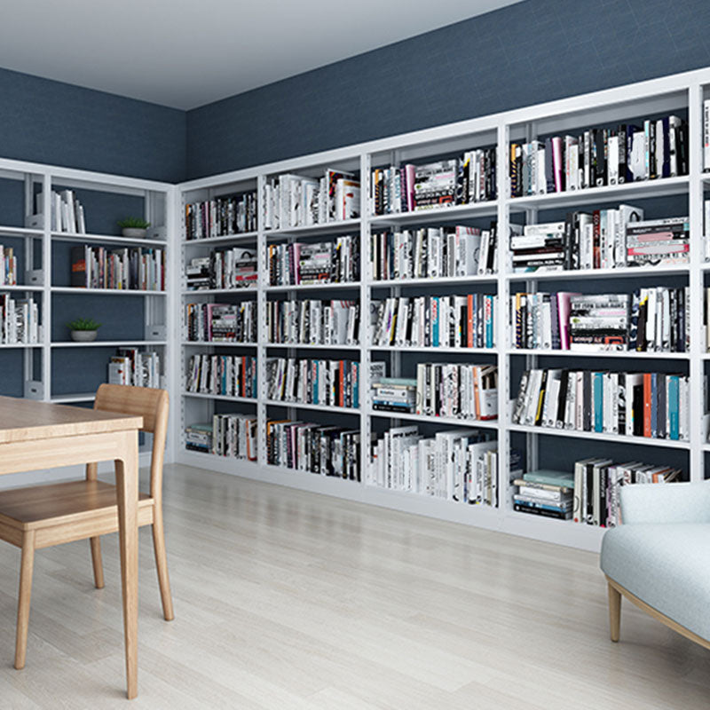 Metal Open Back Bookshelf Modern Rectangle Standard Bookcase