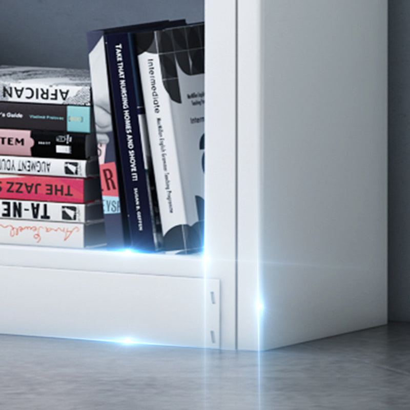 Metal Open Back Bookshelf Modern Rectangle Standard Bookcase