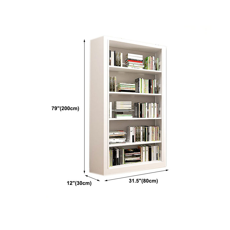 Metal Open Back Bookshelf Modern Rectangle Standard Bookcase