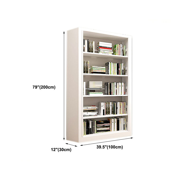 Metal Open Back Bookshelf Modern Rectangle Standard Bookcase