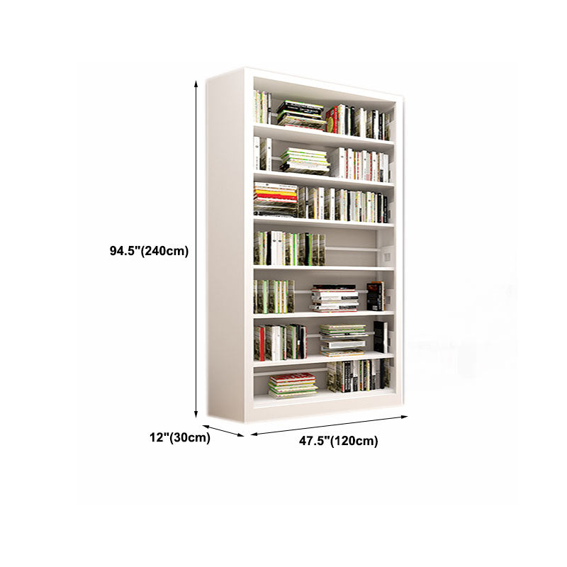 Metal Open Back Bookshelf Modern Rectangle Standard Bookcase