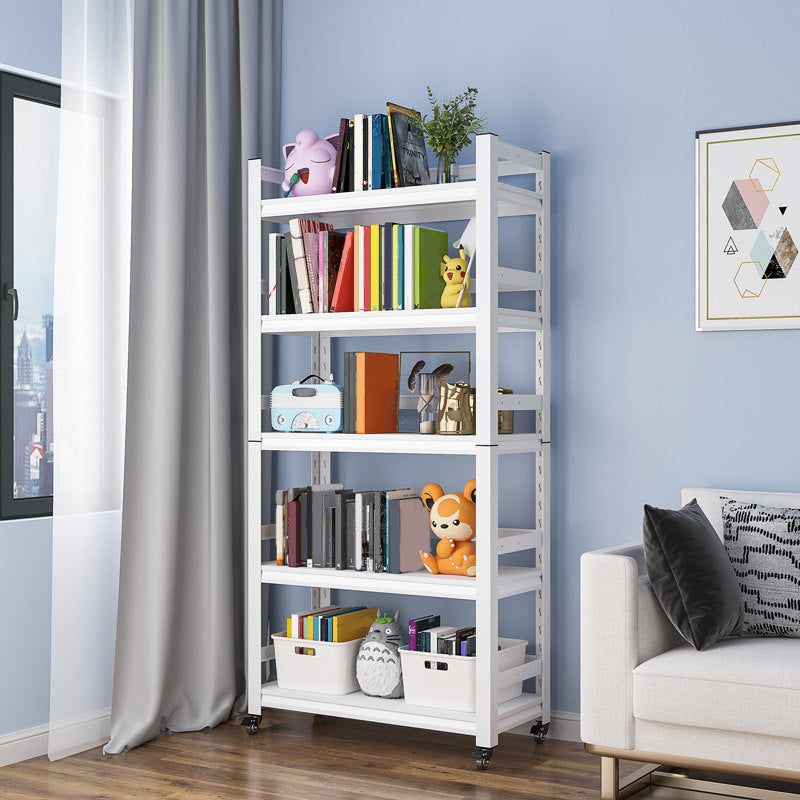 Contemporary Metal Etagere Bookshelf Open Back Home Bookcase