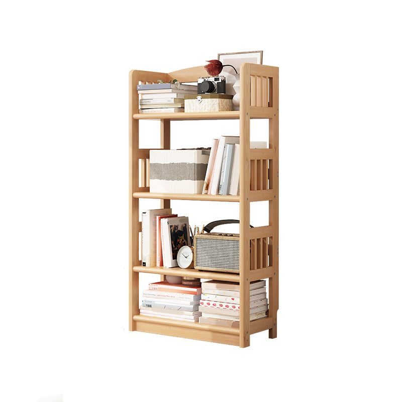 Rectangle Etagere Bookcase Scandinavian Solid Wood Open Back Bookshelf