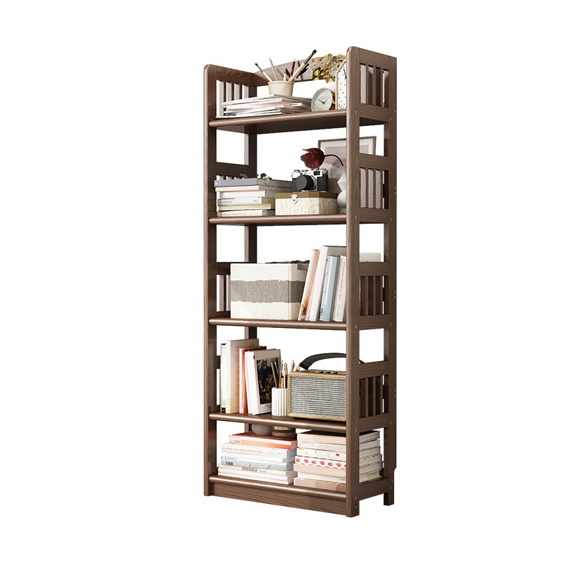 Rectangle Etagere Bookcase Scandinavian Solid Wood Open Back Bookshelf