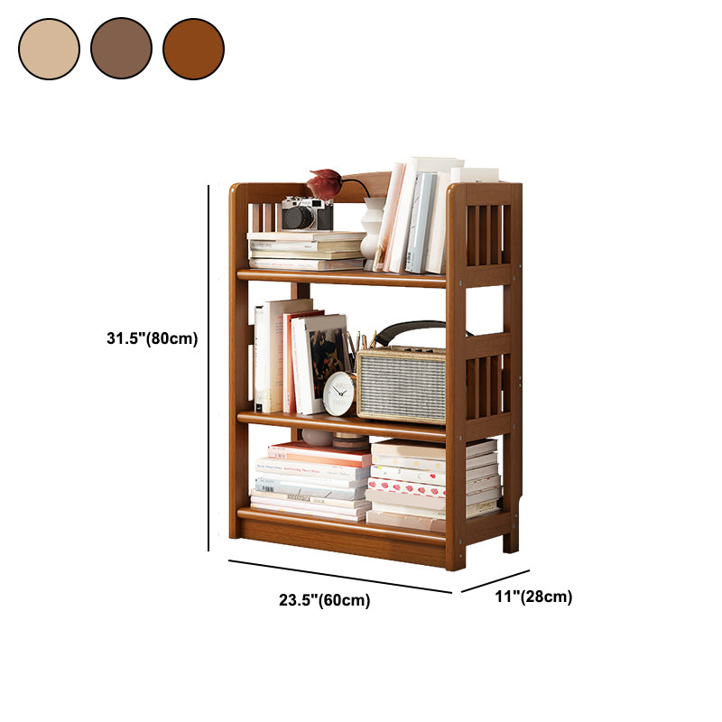 Rectangle Etagere Bookcase Scandinavian Solid Wood Open Back Bookshelf