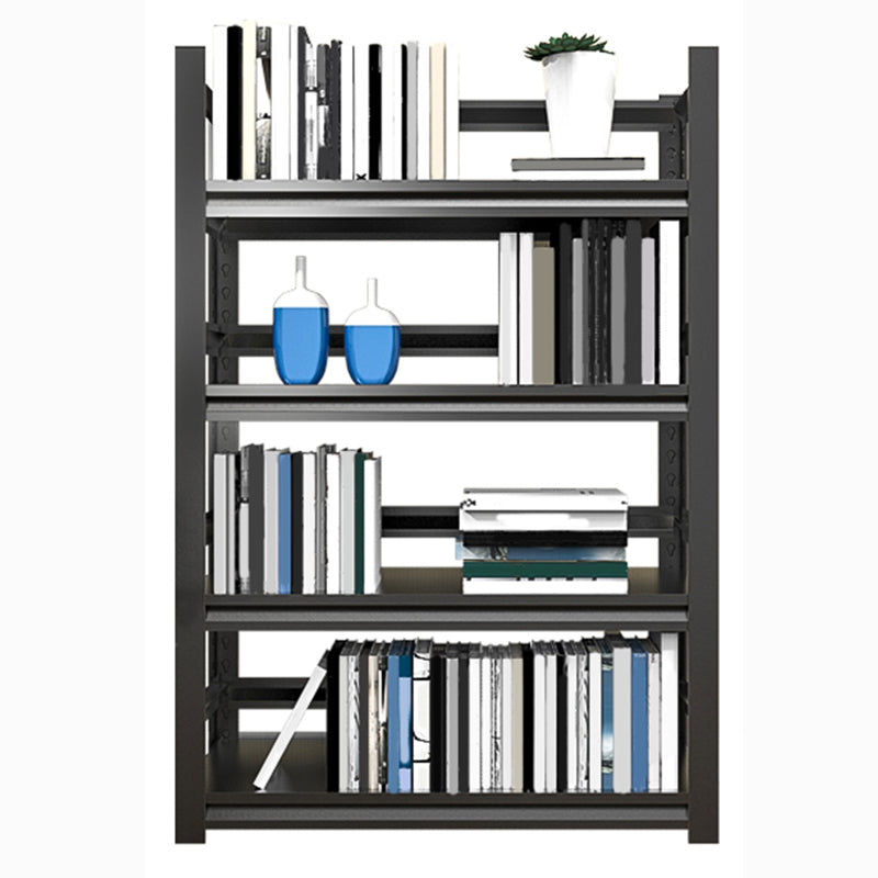 Rectangle Metal Bookcase Modern Closed Back Bookshelf with Shelves