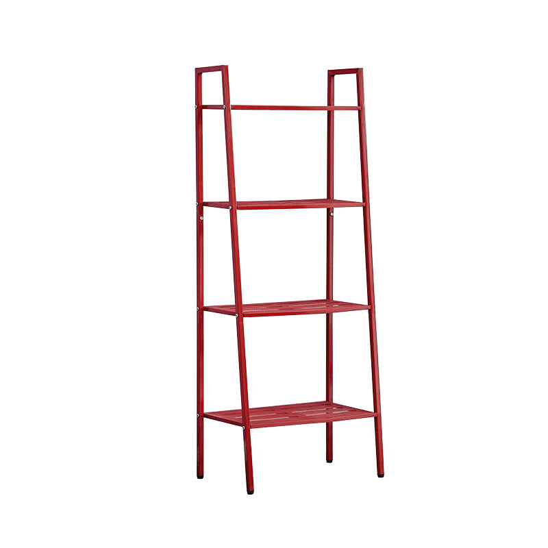 Ladder Metal Bookshelf Modern Bookcase with Rectangular Shelves