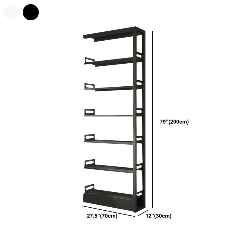 6-Tier Steel Matte Finish Bookcase Standard 79-inch Bookshelf
