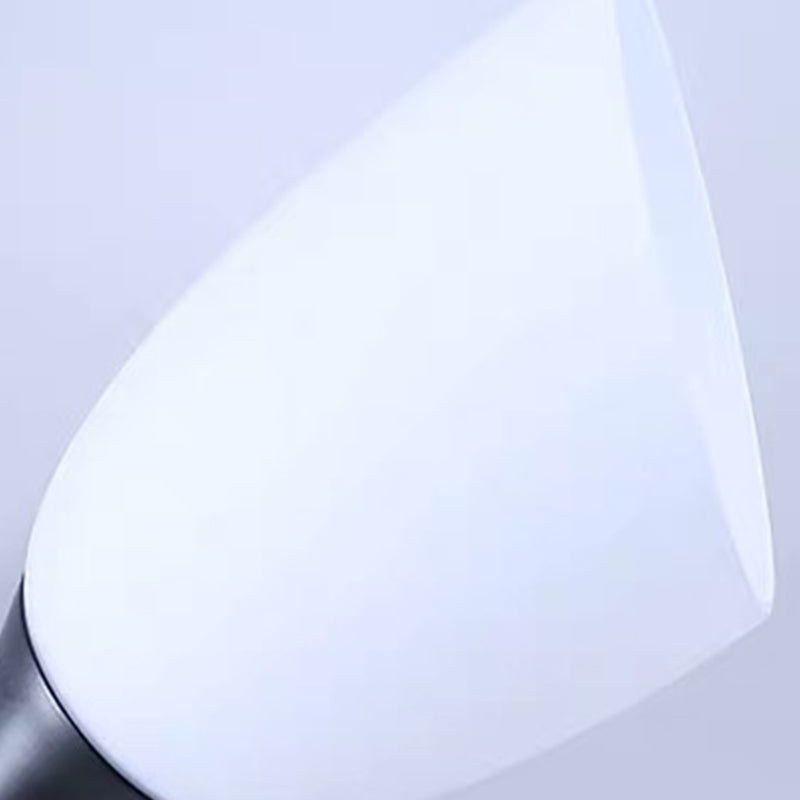 Glass Shaded Ceiling Mounted Fixture Minimalist Bedroom Semi Flush Mount in Black