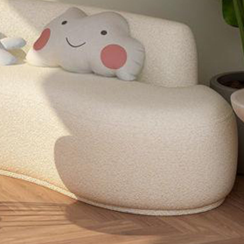 Modern Style Curved Sofa Minimalist Velvet Armless Sofa - 26.77" H