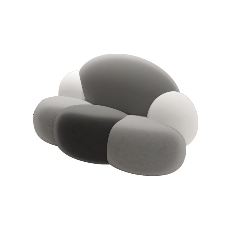 29.52" Wide Velvet Curved Sofa Cloud Shape Armless Sofa for Living Room