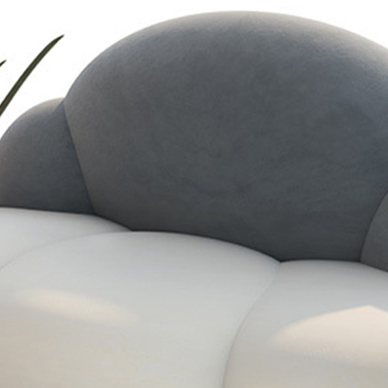 29.52" Wide Velvet Curved Sofa Cloud Shape Armless Sofa for Living Room