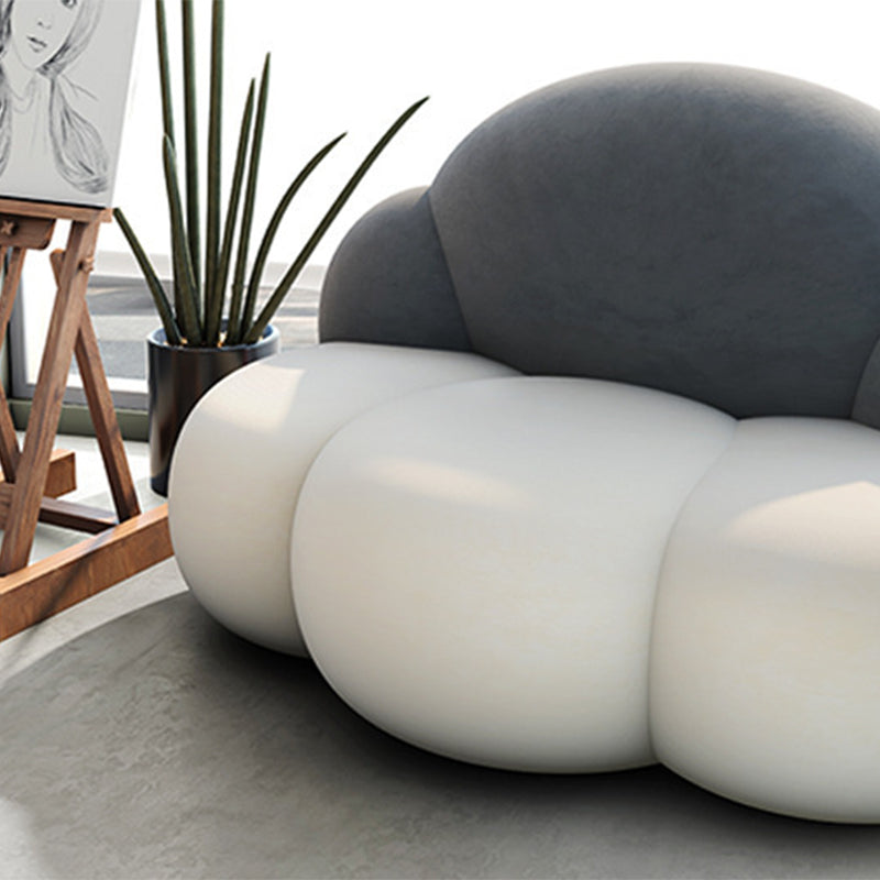 29.52" Wide Velvet Curved Sofa Cloud Shape Armless Sofa for Living Room