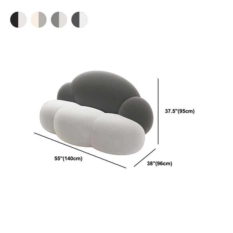29.52" Wide Velvet Curved Sofa Cloud Shape Armless Sofa for Living Room