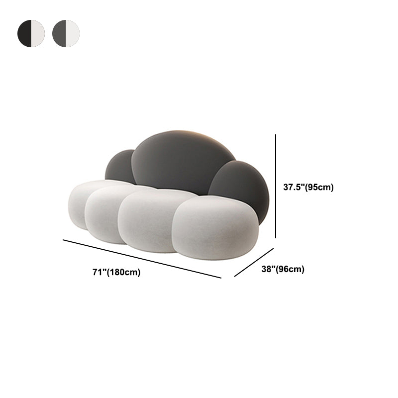 29.52" Wide Velvet Curved Sofa Cloud Shape Armless Sofa for Living Room
