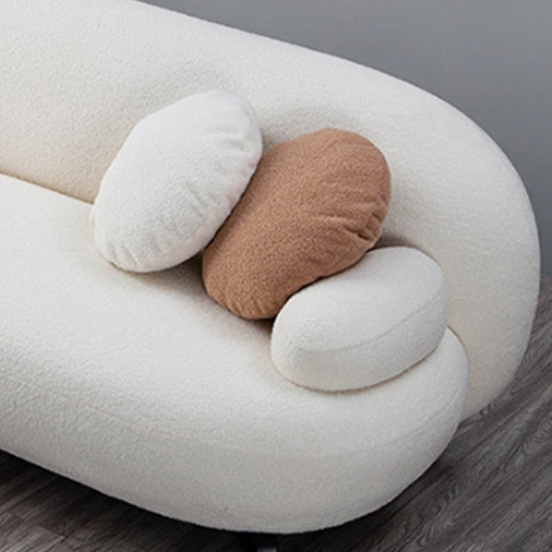 Pillow Top Arm Sofa Contemporary Wool 29.9-Inch High Sofa in White