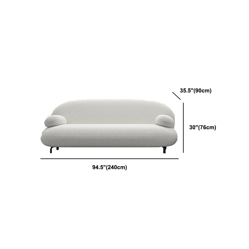 Pillow Top Arm Sofa Contemporary Wool 29.9-Inch High Sofa in White