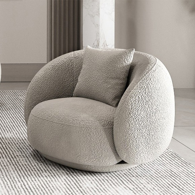 Gray Wool Sloped Arm Sofa Contemporary Curved Sofa for Living Room