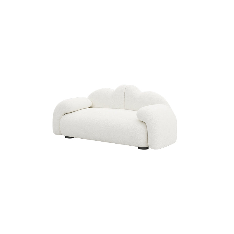 32.38" D Wool Sofa Modernism Pillow Top Arm Seating in White