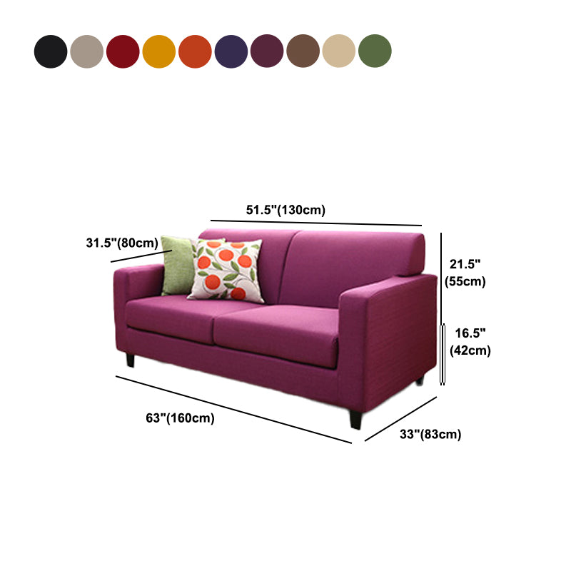 Living Room Contemporary Cushions Standard Square Arm Stationary Sofa