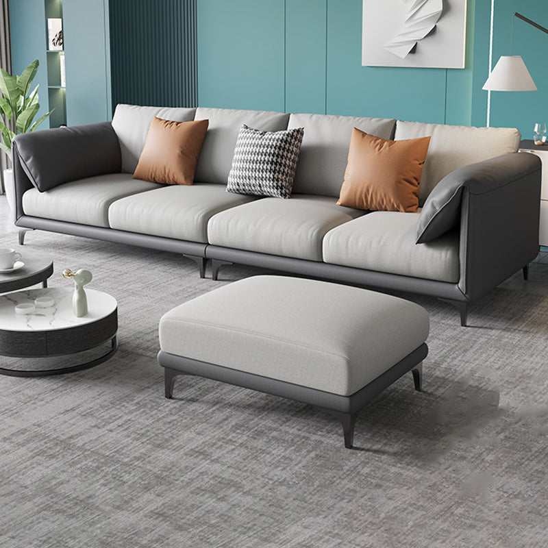 Living Room Glam Cushions Standard Pillow Top Arm Faux Leather Sofa