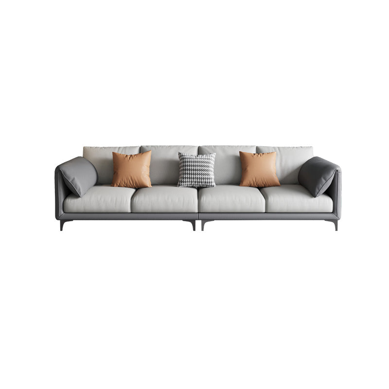 Living Room Glam Cushions Standard Pillow Top Arm Faux Leather Sofa